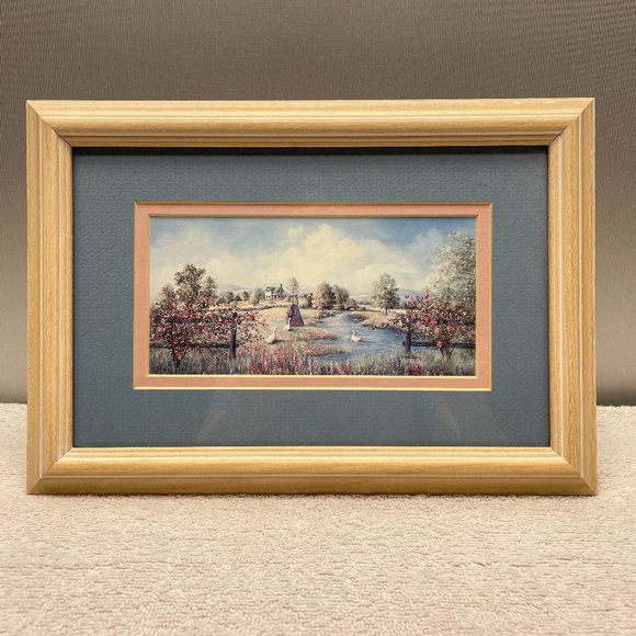 EUC Artist Glynda Turley Print of Girl By A Brook, Matted, Framed, 8" x 11 1/2" - Picture 2 of 11